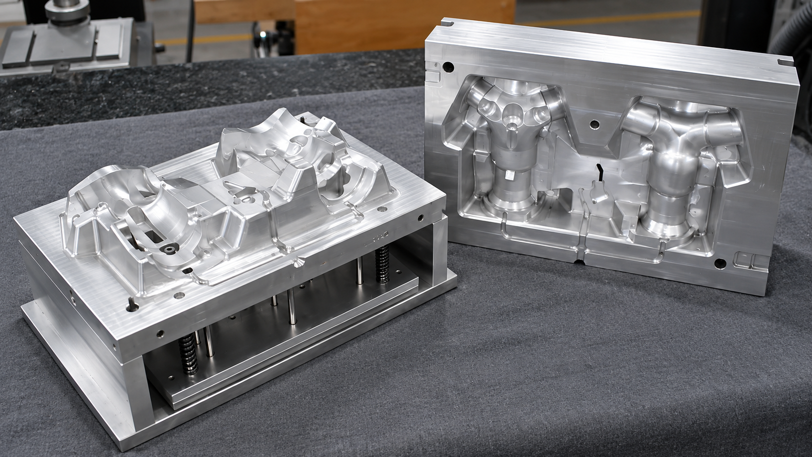 Finished investment casting die ready for foundry production.